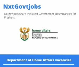Department of Home Affairs Cleaner Vacancies in Eshowe 2023