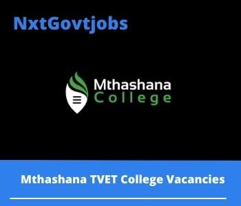 Mthashana TVET College Hospitality Lecturer Vacancies in Vryheid 2023