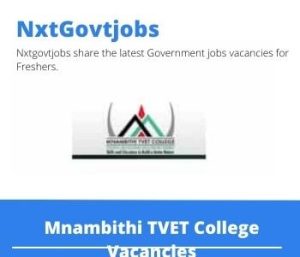 Mnambithi TVET College Computer and Office Practice Lecturer Vacancies in Ladysmith – Deadline 27 Jul 2023